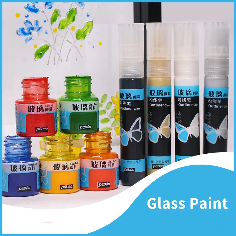 

20/25ml Glass Acrylic Paint Glossy Brilliant DIY Craft Paint for For Artist Beginners Painting Pigment Hand Painted Glass Paint