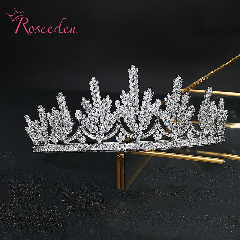 

Brides Hairwear Jewelry Accessories Wedding Princess Zircon Tiara CZ Crystal Big Crowns RE4692