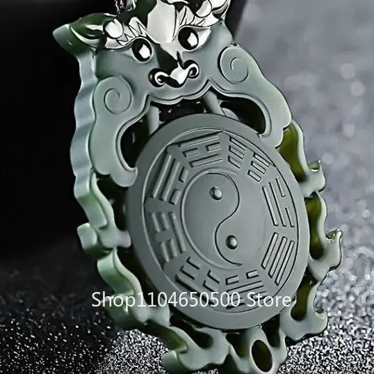 

Hetian Jade Sapphire Gossip Pendant Jade Gossip Yin and Yang Tai Chi Taoist