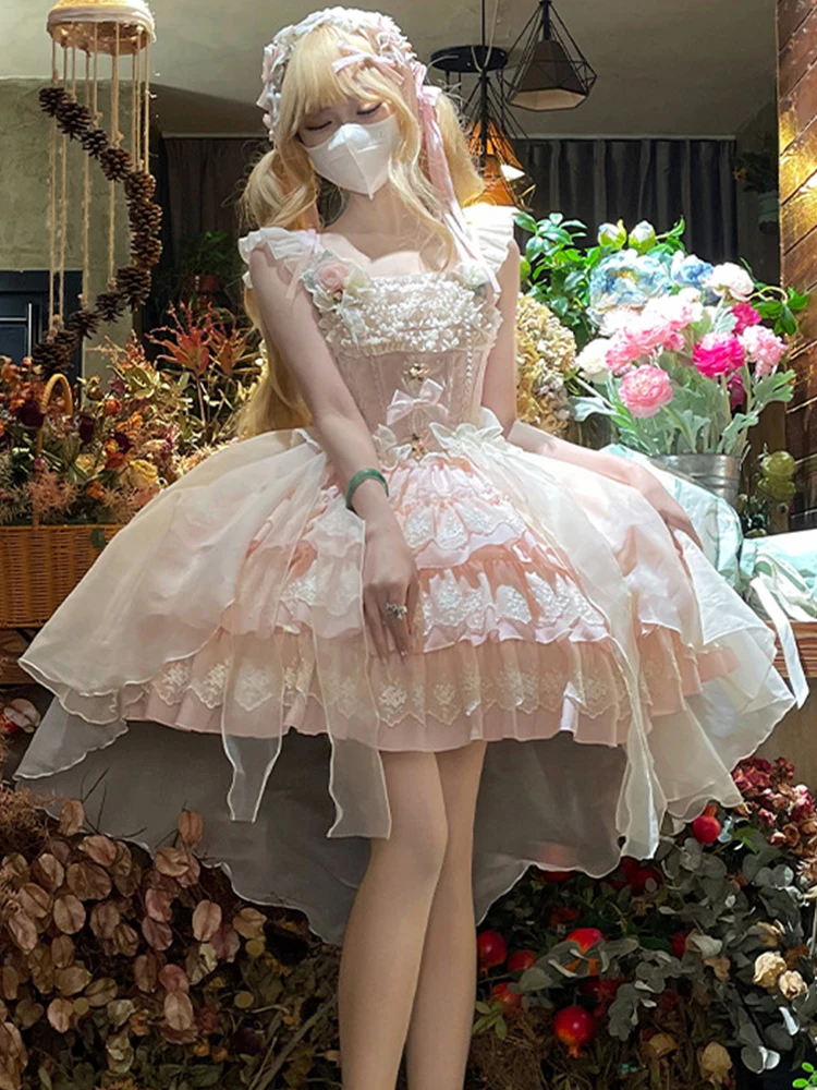 

Original Lolita Princess Dress Dog Short Ballet Style Daily Jsk Sweet And Cute Pink Lolitas Spring Dresses