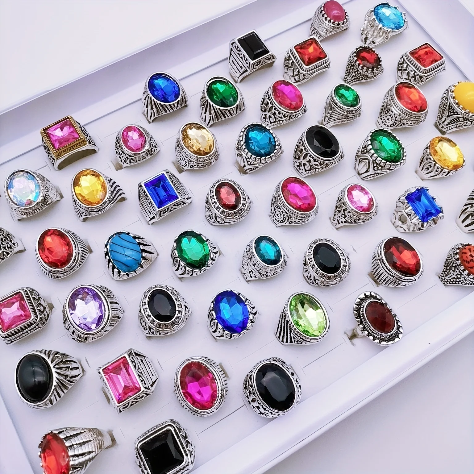 Random 30 Pieces of New Rings for Men and Women, Retro punk Gifts, Couple Date, Fashion Accessories, Wedding Party Combination Wholesale