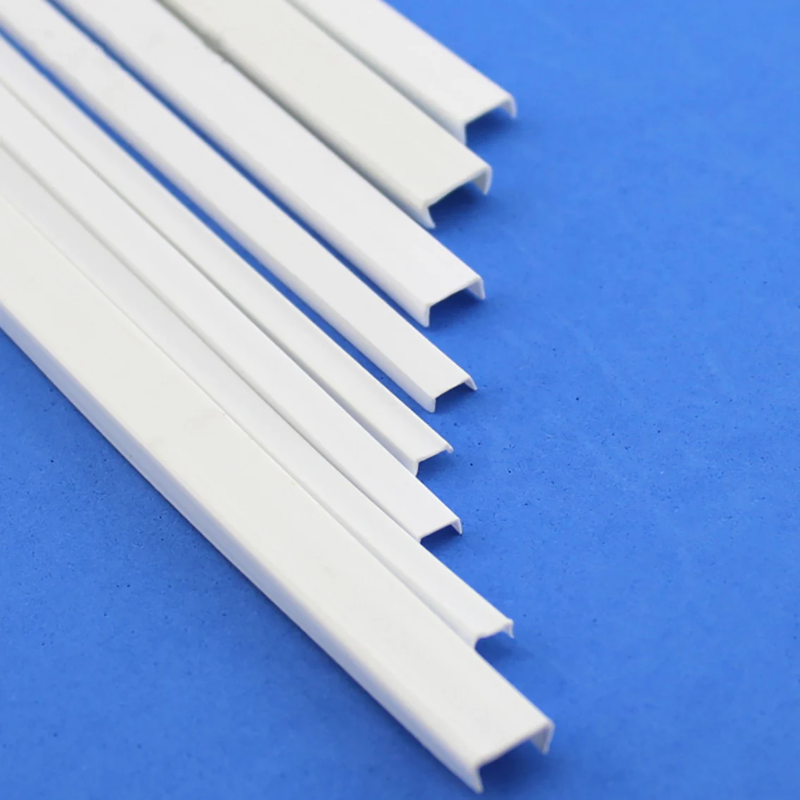 250mm Length White ABS Plastic Strip U-shaped Strip DIY Handmade Building Model Accessories Width 5mm 6mm,8mm 10mm