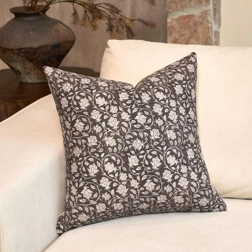 

DOMVITUS Floral Pillow Covers 20x20, Throw Pillows for Couch, Block Print Pillow Cover, Decorative Neutral Accent Throw Pillow C