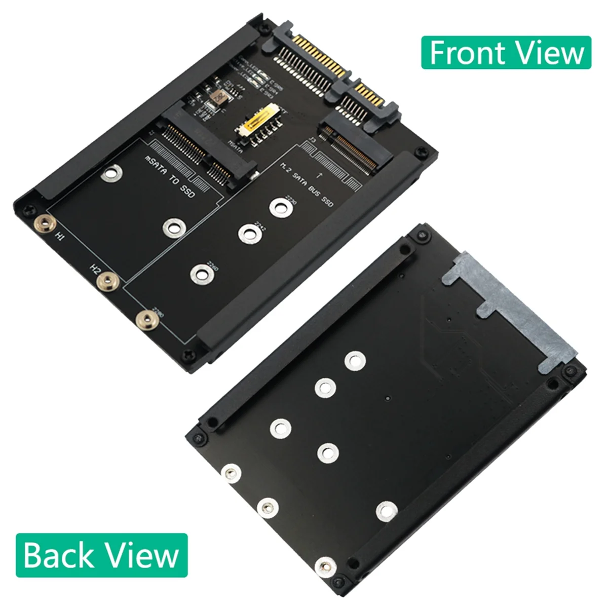 2In1 MSATA + B Key/B+M Key M.2 SSD to 2.5 SATA Adapter Card with Enclosure Socket for M2 NGFF SATA3 2230 2242 2260 2280