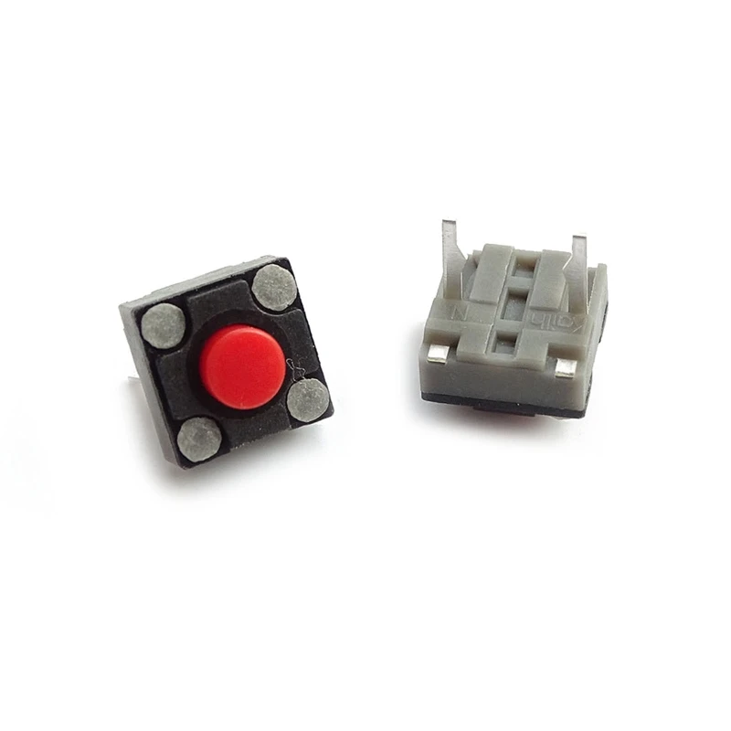 CS1W 2Pcs 6x6x4.3mm Pushbutton Switches 5M Clicks 2Pin Momentary Quiet