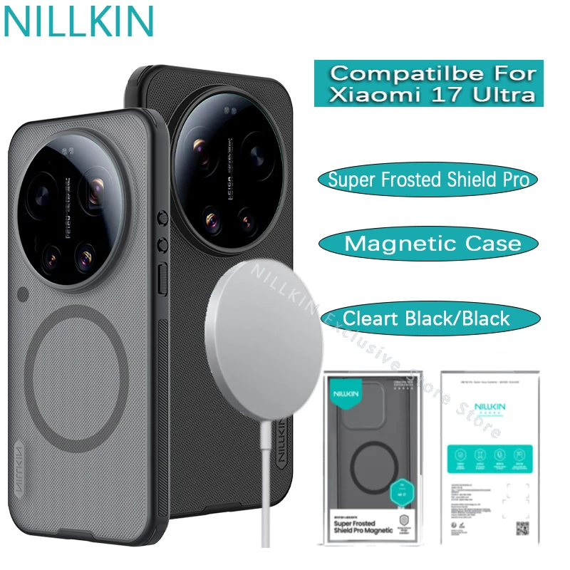 

Чехол Nillkin для Xiaomi 17 Ultra Super Frosted Shield Pro, магнитный, пластиковый, жесткий, с защитой от ударов, с воздушной подушкой