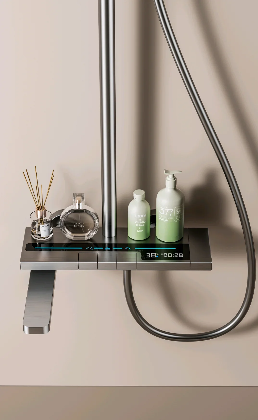 

Shower set, bathroom temperature control, digital display shower, pressurized showerhead, bathroom bathroom bathroom