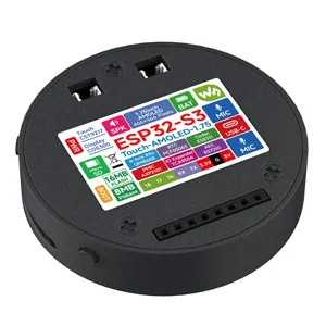 ESP32-S3 1.75inch AMOLED Round Touch Display Development Board, 32-bit LX7 Dual-core Processor, 466×466 Pixels, QSPI Interface