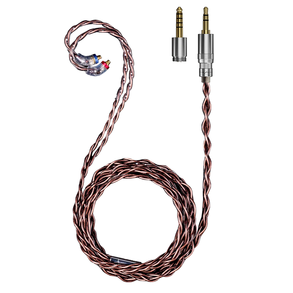 FiiO LC-RC MMCX Upgrade Cable High-Purity Monocrystalline Copper 4-Core Swappable 3.5mm/4.4mm Balanced Audio Cable for IEMs