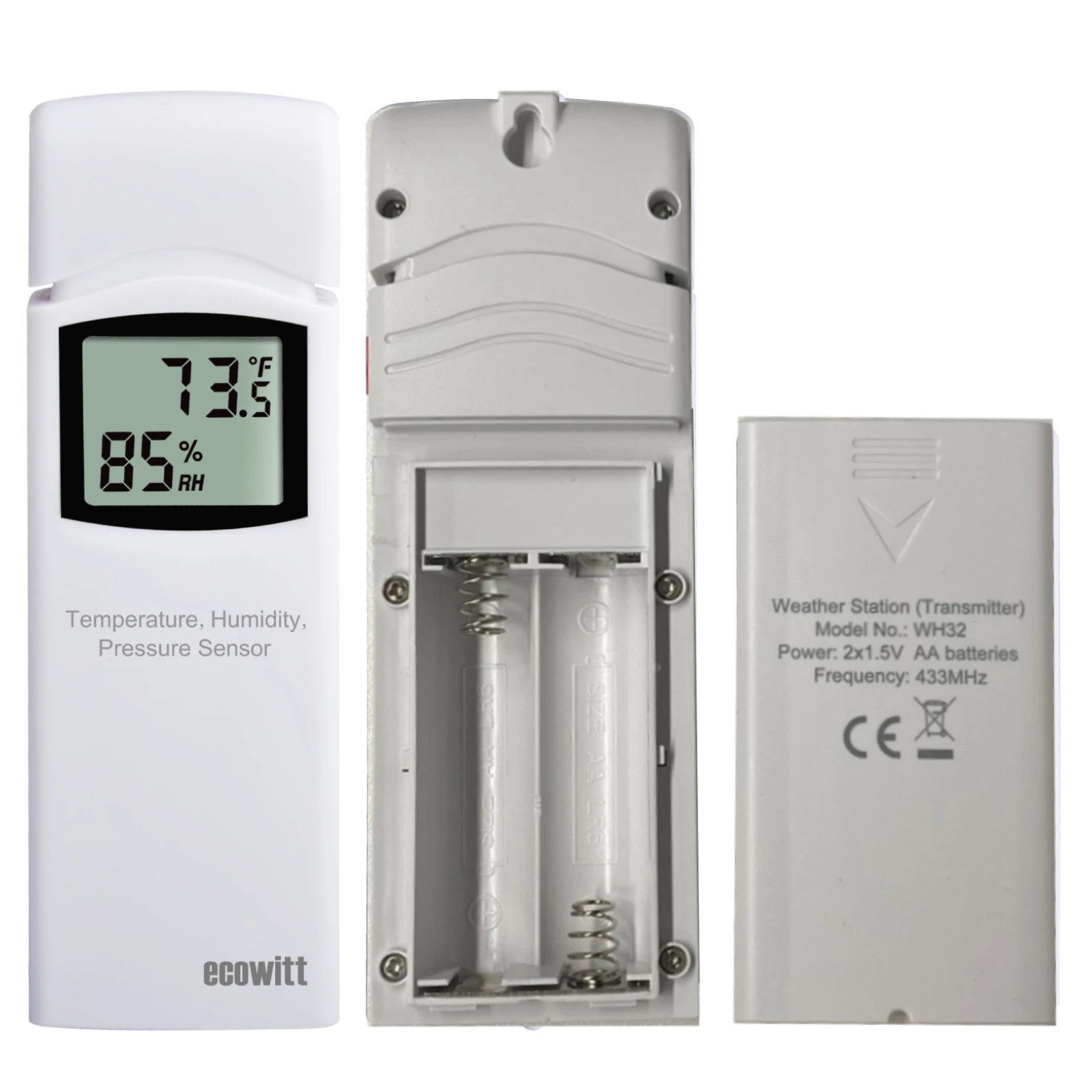 Imagem -03 - Ecowitt-sensor de Temperatura Interno Umidade e Sensor Barométrico Termômetro e Higrômetro Manômetro para Hp2550 Hp3500
