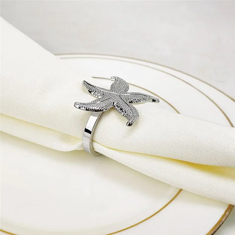 KSOL Starfish Napkin Rings 12 Silver Nautical Summer Wedding Party Beach Table Decor