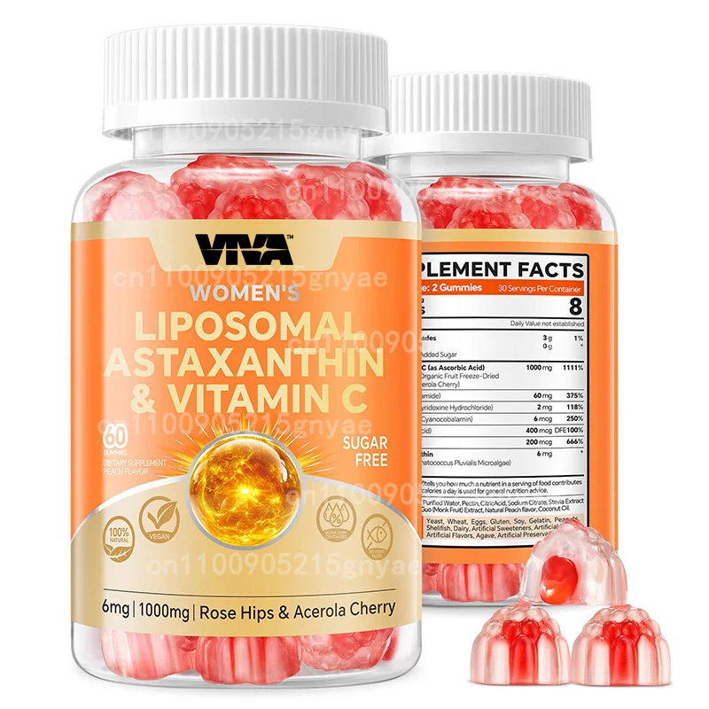 Gomitas liposomales con vitamina C que contienen equinácea, sabores, zinc, hierro y astaxantina