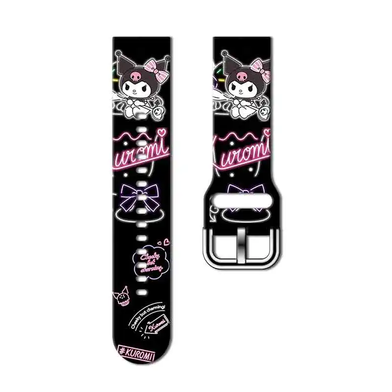 

Ремешок Sanrio Kuromi 2, 20 мм, 20 мм, с принтом для Samsung Galaxy Watch 7/6/5, 40 мм, 44 мм, сменный браслет для ремешка для часов Xiaomi