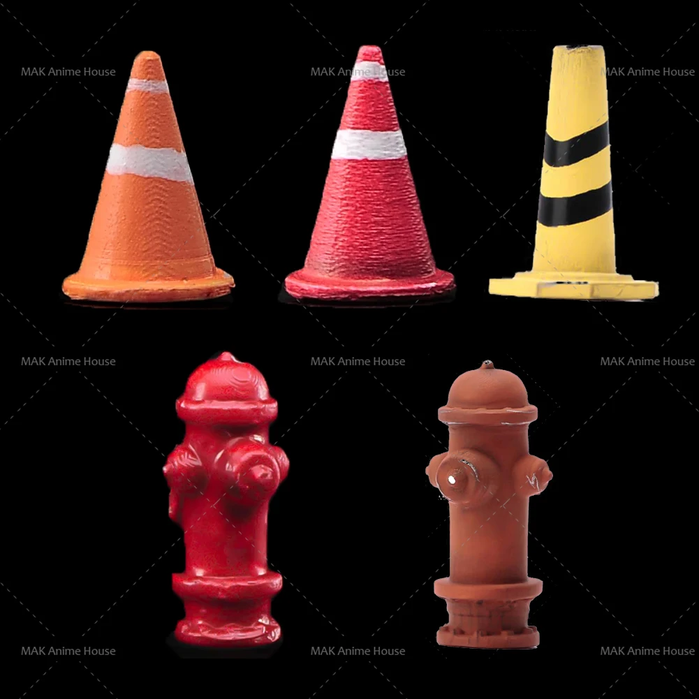 

Miniatures 1/87 1/64 1/43 1/24 1/18 Figure Old Fire Hydrant Cone Bucket Traffic Safety Street View Doll Model Home Scene Car Toy