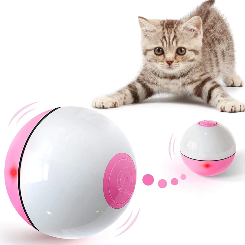 

Интерактивные игрушки для кошек, мяч для домашних кошек, автоматическая самовращающаяся игрушка с USB-подзарядкой и искусственными элементами красного цвета