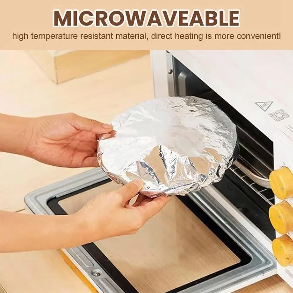 20-100PCS Reusable Aluminum Foil Bowl Covers Winter Food Foil Insulation Cover Retaining Anti-Odor Fresh-keeping Bowl Cover