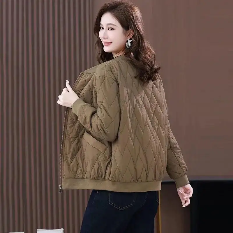 

Утепленная зимняя куртка унисекс из хлопка с ромбовидным узором, легкая, с воротником-стойкой, для мужчин и женщин