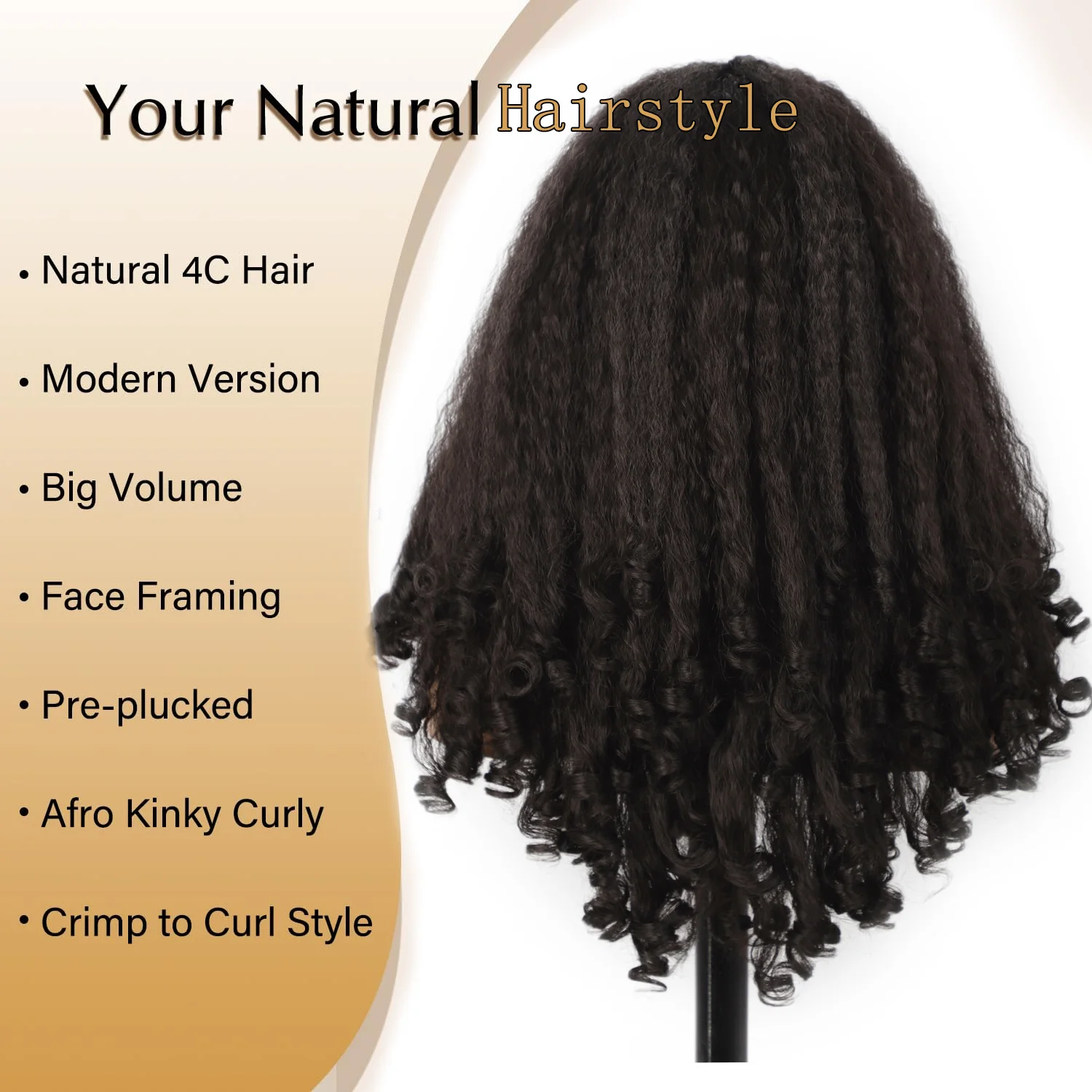 Parrucca anteriore in pizzo sintetico Parte centrale Parrucche per capelli soffici lunghi ricci afro crespi Evidenzia bionda 350 #   Acconciatura resistente al calore da 24 pollici