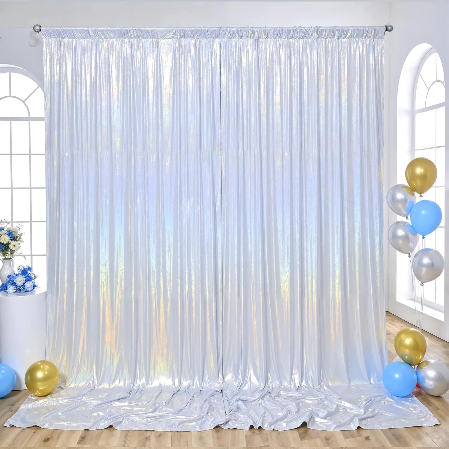DIY Hintergrundvorhang für Partys und Hochzeiten, Schimmernder Laser-Fotohintergrund für Abschlussfeiern und Fotografie