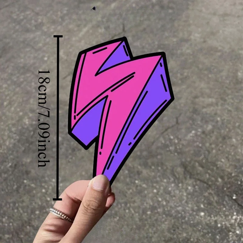 1PC Waterproof Durable Purple Lightning Vinyl Decal, Creative Personalized Sticker for Auto Body Window Surface Decor