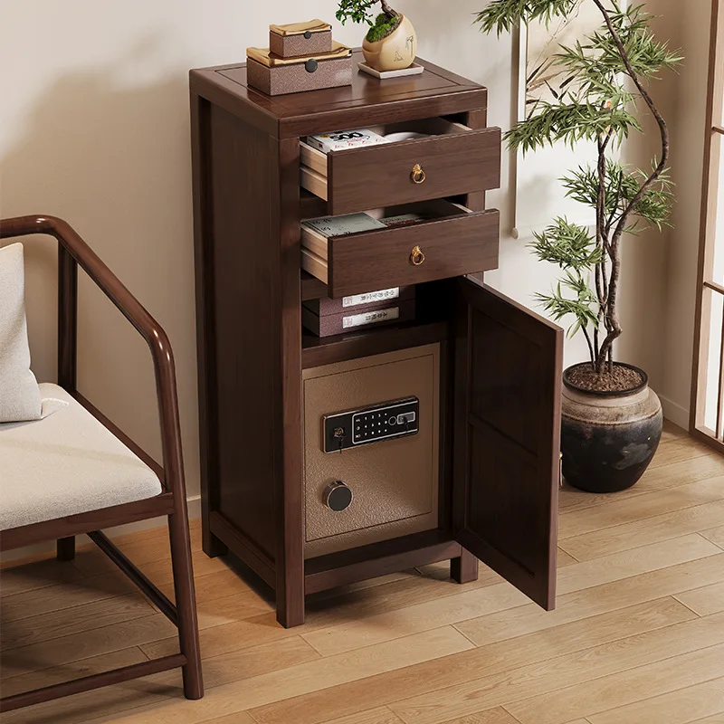 Solid wood hidden anti-theft safe integrated bedroom study entrance locker multi-function safe large capacity