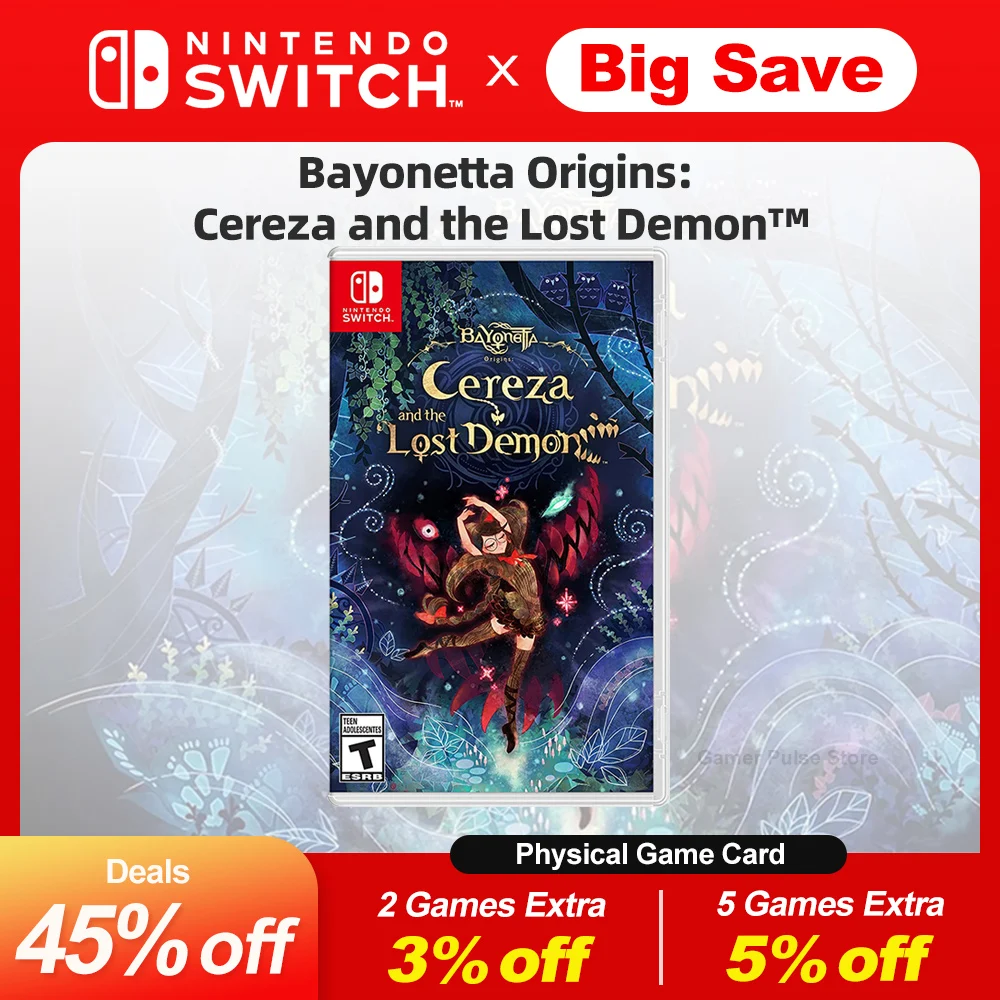 Bayonetta Origins Cereza and the Lost Demon Nintendo Switch Game Deals 100% Original Physical Game Card 1 Player Adventure Genre