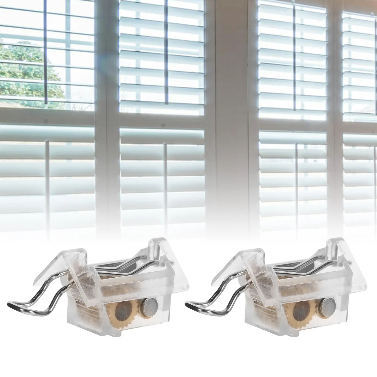 2Pcs Window Blind Locks Dual Latch ABS Metal Rustproof Easy Mount Cord Lock Pleated Shade Hardware Window Treatment Accessories