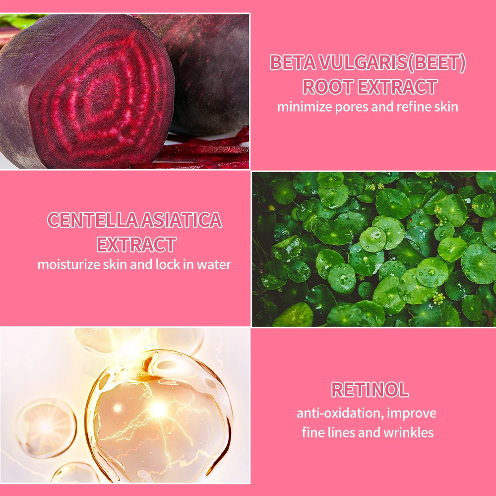 Sleebty Beet Vitamin A Retinol Gesicht Blatt Maske Natürliche Vegan Organische Gesichts Bleaching Feuchtigkeits Kollagen Anti Aging 5 Pack