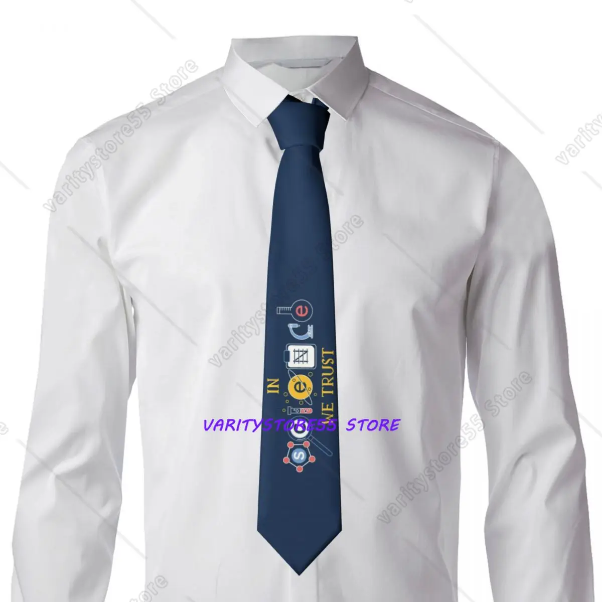 Custom Classic in Science We Trust Neck Ties Men's Personalized Silk Scientist Lab Neckties for Party Cravat