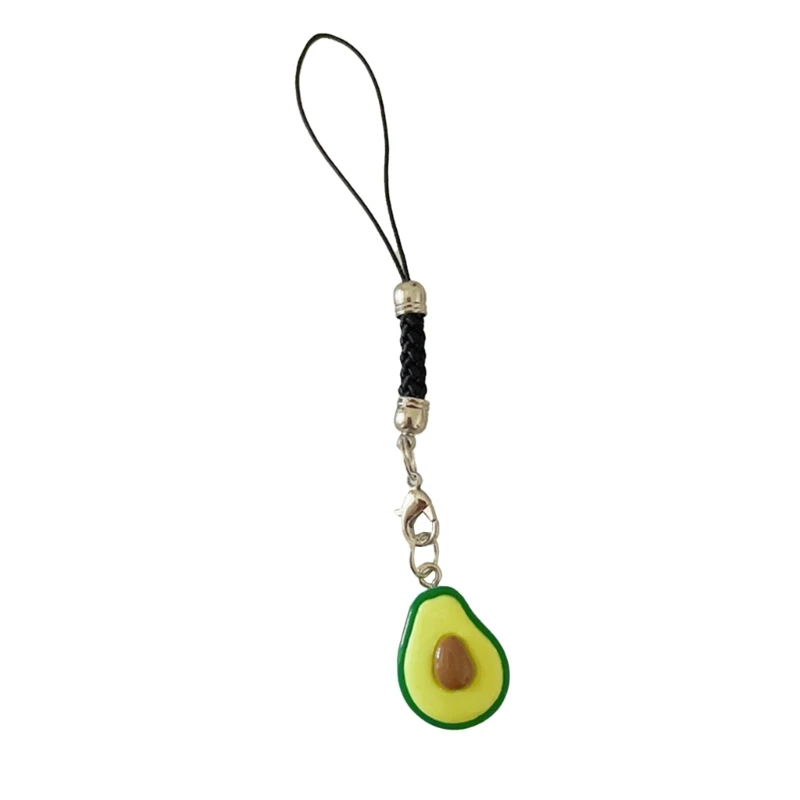 teléfono fruta único, llavero decorativo aguacate a llavero con cordón, accesorio colgante para bolso