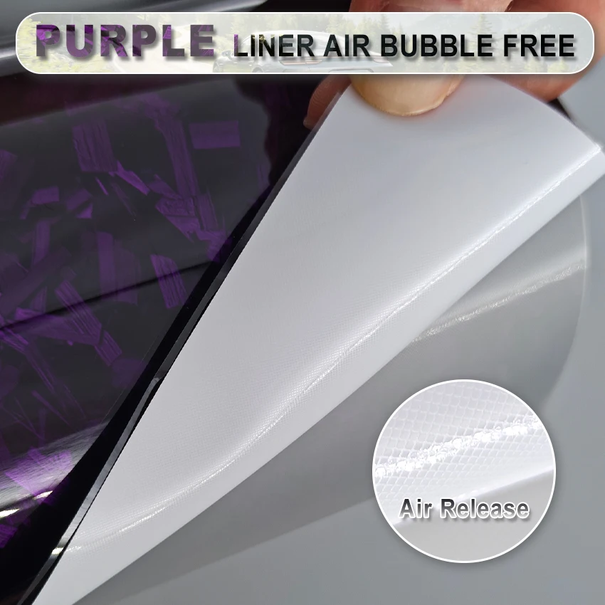 PET Glossy Purple Forged Carbon Fiber Vinyl Wrap Film Waterproof Car Body & Motorcycle Sticker, DIY Helmet Wrap Bubble Free view 2