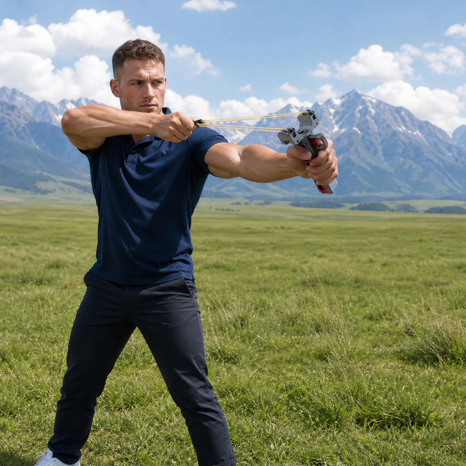 CNC Aluminum Alloy Repeating Slingshot 10-Round Magazine Side Lever Outdoor Target Practice Gear 6