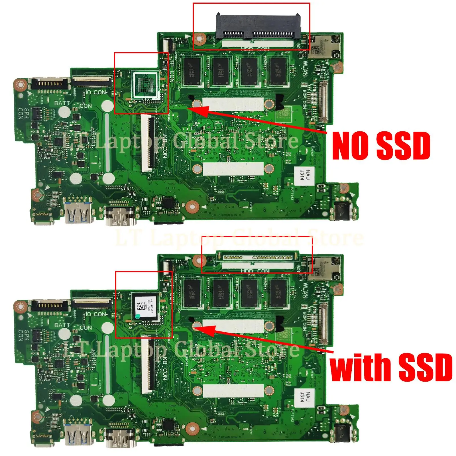 Placa-mãe portátil para ASUS, E203NA, E203NAH, E203NAS, L203NAH, L203NA, L203NA, N3350, N4200 CPU, 2GB, 4G RAM