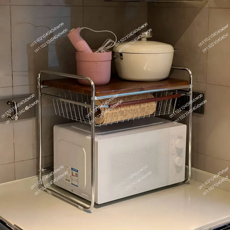 Kitchen Microwave Oven Shelf Countertop Oven Stand Multifunctional Pot Rack