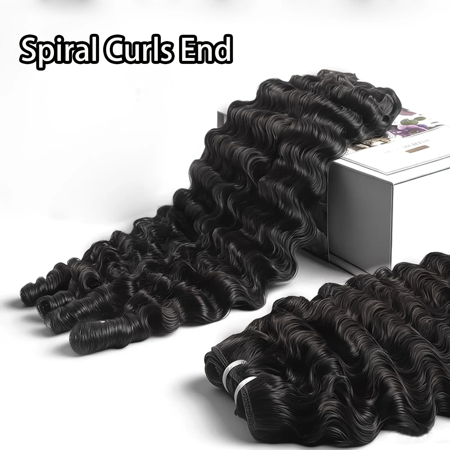 

Burmese Curly Bundles Human Hair Natural Black For Woman Spiral Curly End Quick Weave Water Wave Hair Bundles Hair Extensions