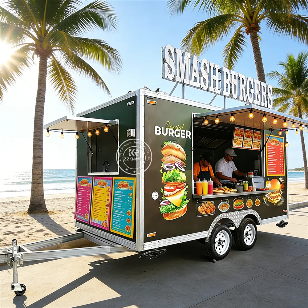 Mobile Fried Chicken Street Catering Trailer Custom Outdoor Food Crepes Burger Food Trailer Fully Equipped