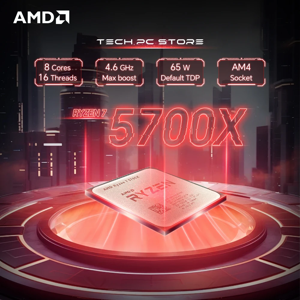معالج الألعاب AMD Ryzen 7 5700X L3=32M 3.4 جيجا هرتز 8-Core 16-Thread R7 5700X 65 وات 7NM DDR4 مقبس AM4 بدون مروحة