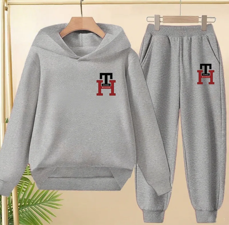 الأطفال العصرية الخريف هوديي السراويل قطعتين دعوى صبي فتاة معطف الملابس