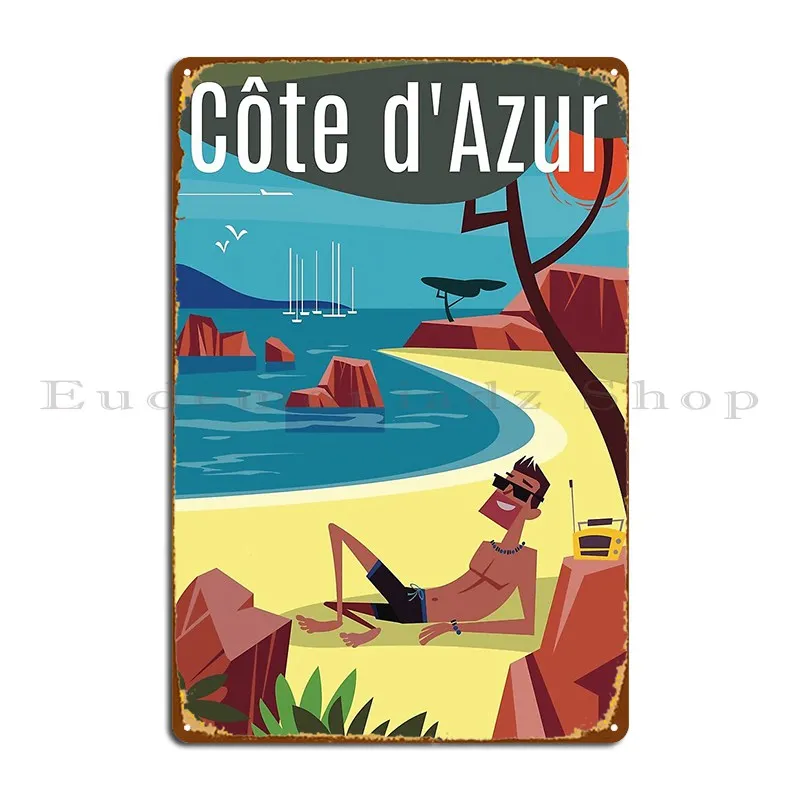 Cote D Azur Poster Metal Plaque Home Printed Wall Decor Cinema Club Tin Sign Poster