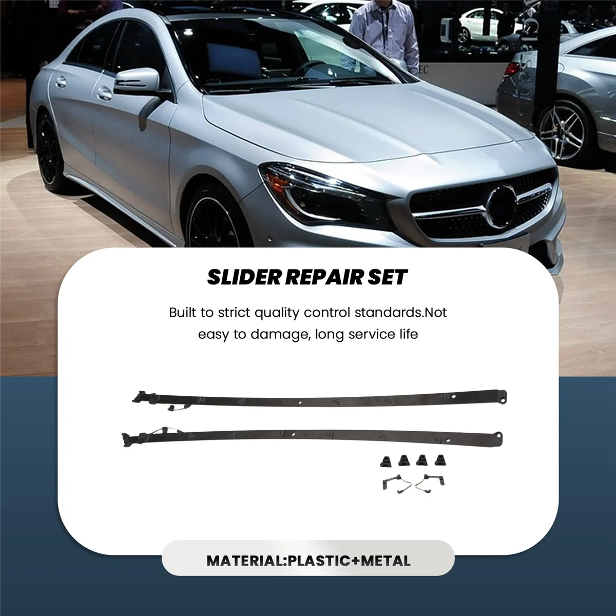 

RA-Panoramic Roof Sunroof Glass Slider Repair Set for Mercedes CLA GLA Class W117 A1567800700 A1767800175