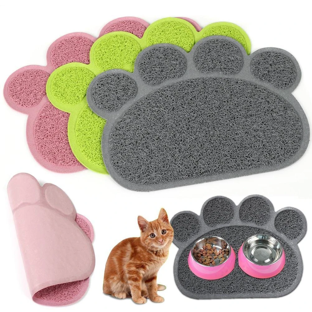 

Cat Litter 30*40Cm Grey Non Slip Pet Paw Shape For Cat Litter Box Absorbent Pet Food Placemat Easy Clean Door Mat Kitten Puppy