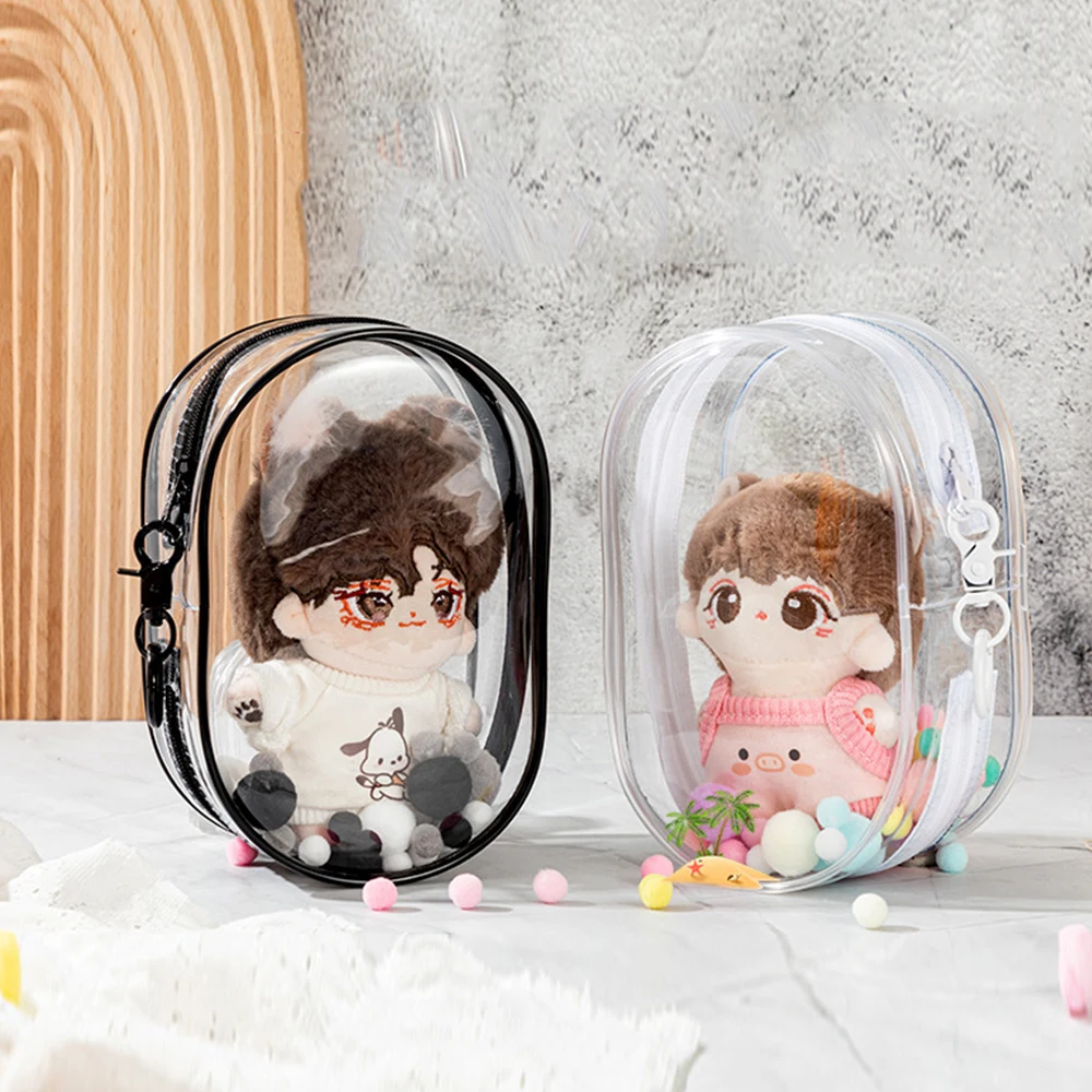 Transparent Outdoor Bag With Keychain Mystery Doll Display Storage Bags Dust-Proof Organizer Pouches Classic Doll Storage Bags