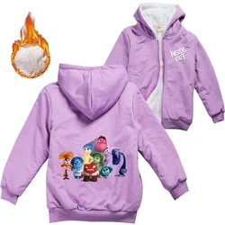 Disney Inside Out Thicken Hooded Sweater Kids Outerwear Warm Winter Jacket For Boys Girls with Zipper Children Coat