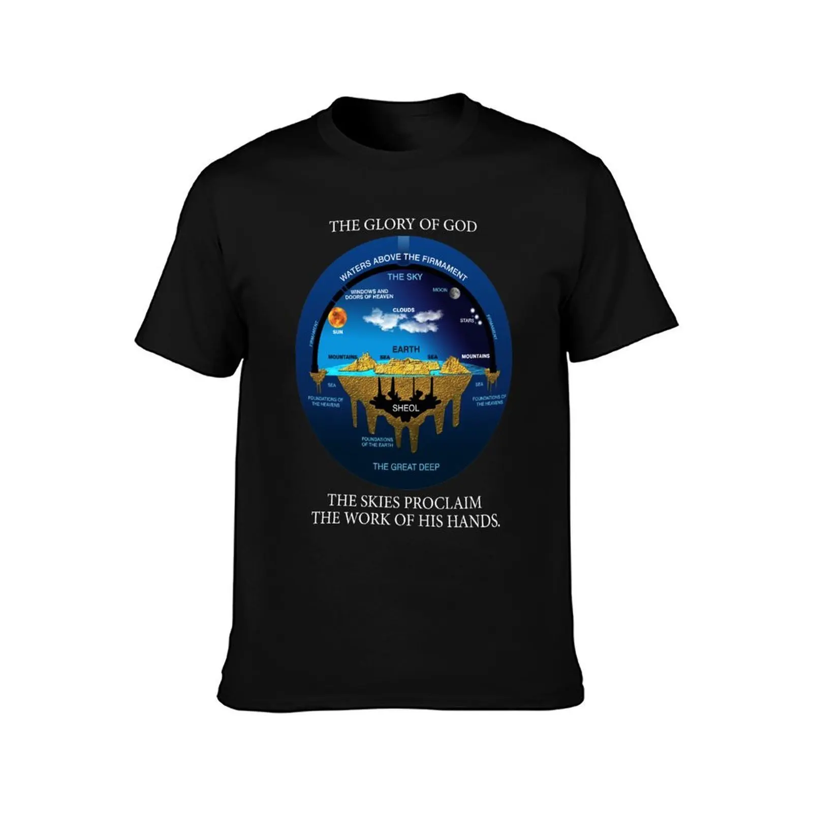 Biblical Psalm 19:1 Flat Earth Anceint Hebrew Cosmology T-Shirt Moisture Control Sports Tee
