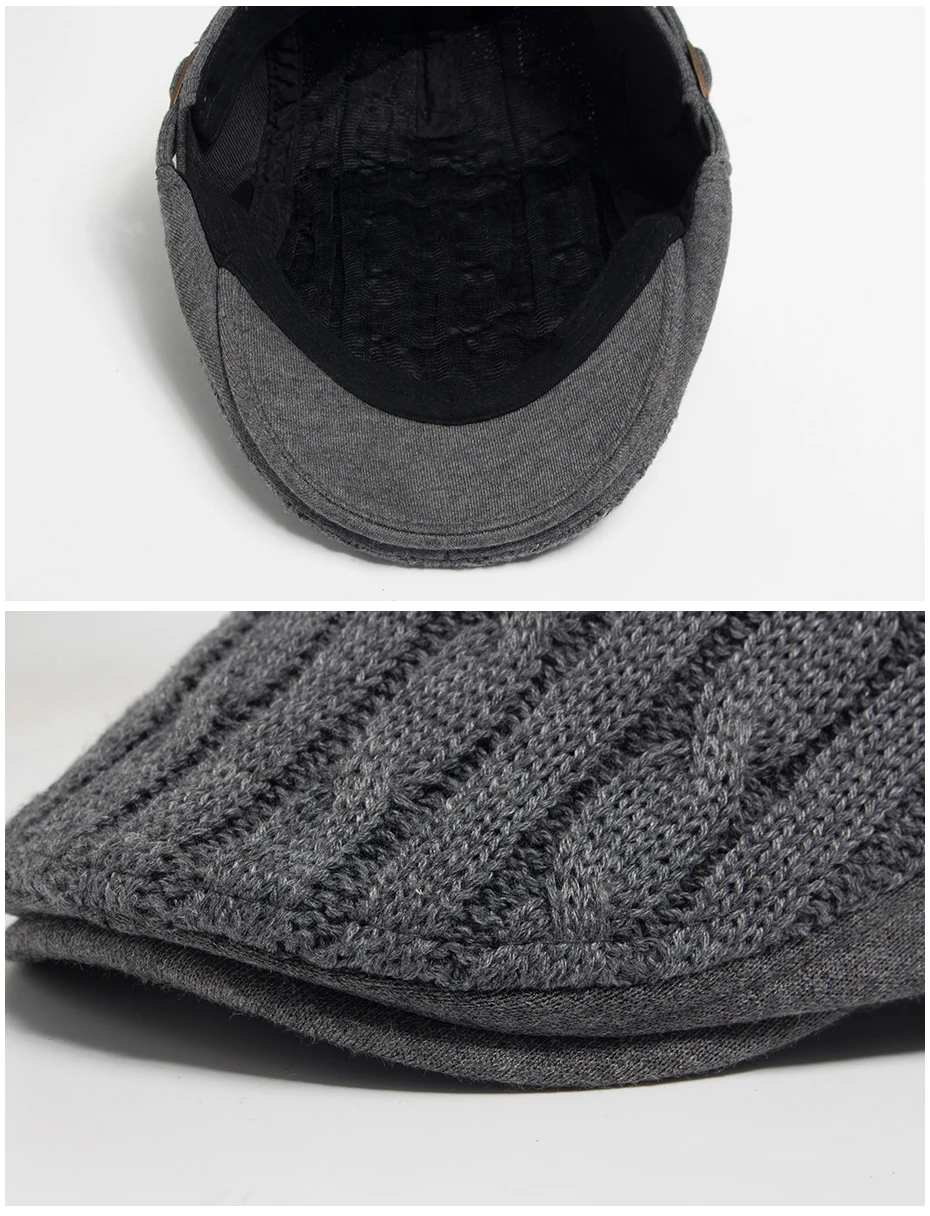 2024 neue Männer Frau Baskenmütze Herbst Und Winter Verdickt Warme Gestrickte Berets Mode Weiche Top männer Zeitungsjunge Mütze Casual häkeln Hut – Detail 5