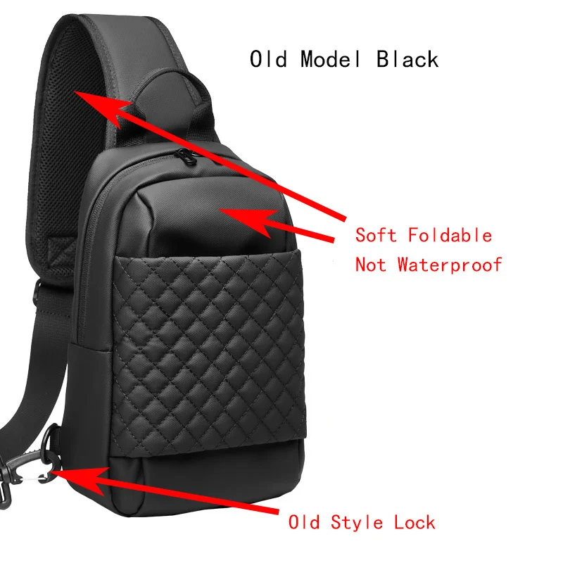 Bolsa transversal anti-roubo Oxford com interface de carregamento USB, sacos de peito masculino, alta qualidade, nova moda, 2023