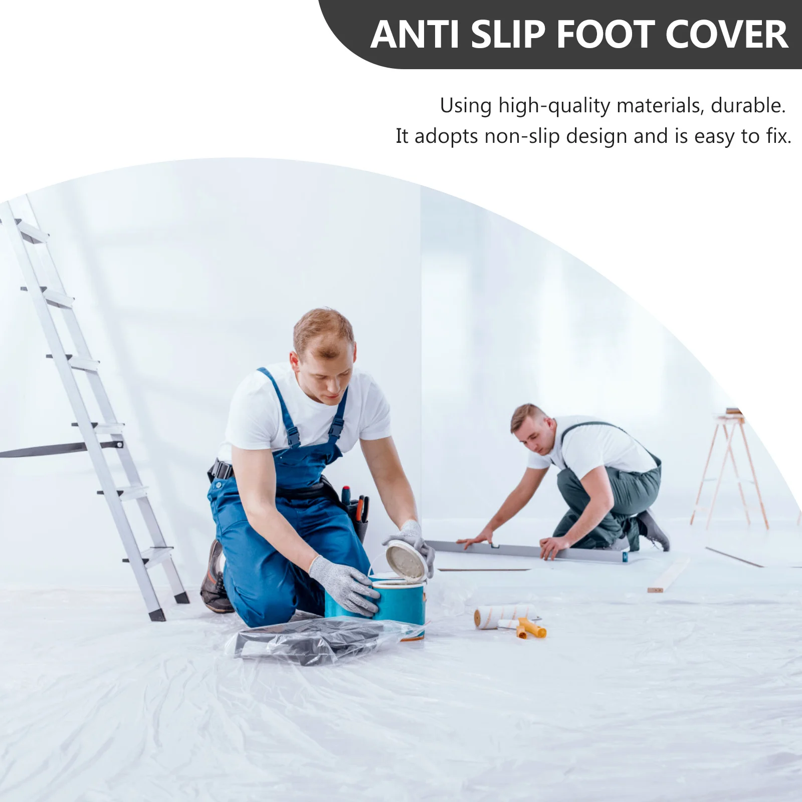 

1Set Ladder Feet Protector Anti-Slip Design Thicker Rubber Mat Easy on Off Replacement Home Safety Extension Ladder Foot Cover