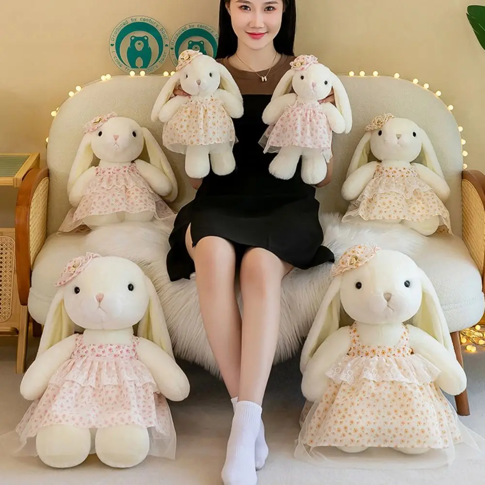 

Stuffed Animal Skirt Rabbit Doll Lop Rabbit Floral Skirt Kapok Rabbit Plush Toys Soft Kawaii Bunny Stuffed Doll Friends