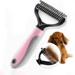 Coupe-nœud de fourrure pour animaux de compagnie, brosse, peigne à 2 côtés, toilettage de chien et de chat, outils d'élimination des poils, tondeuse à perte de poils de chiot, brosses de démêlage propres