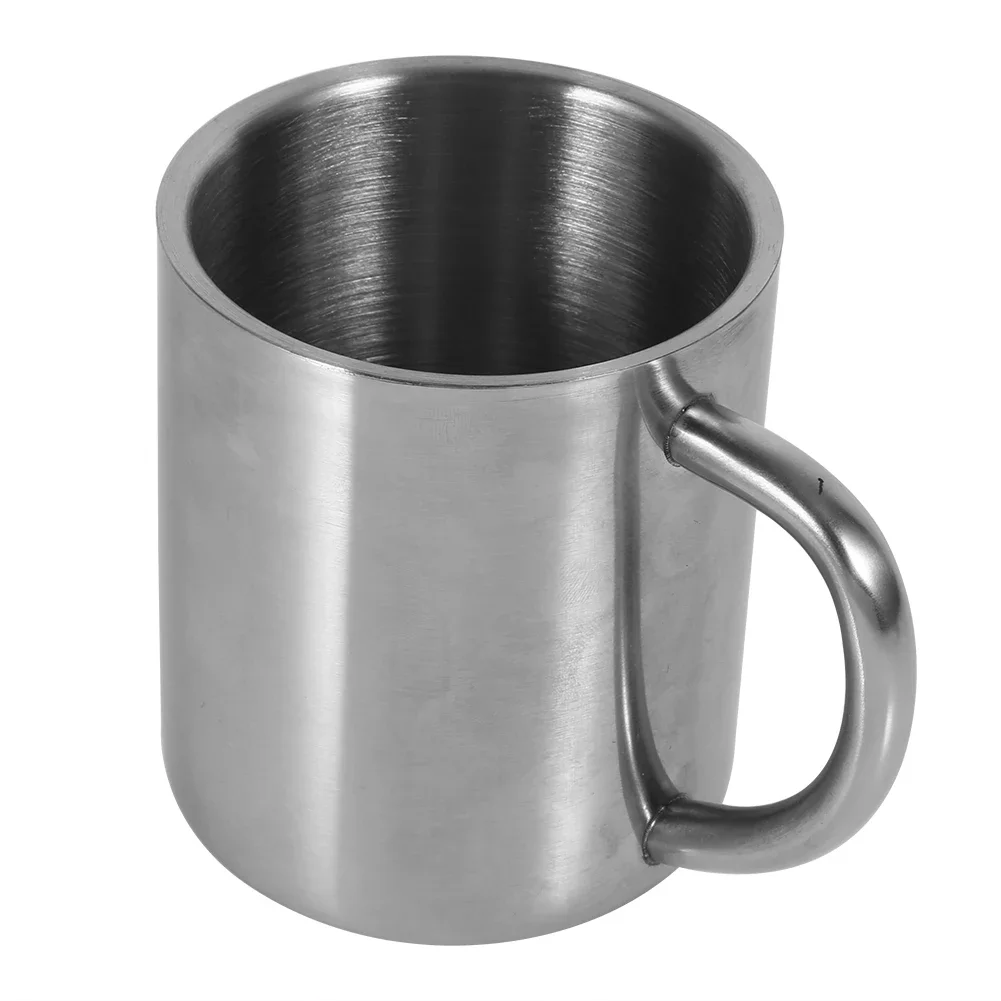 220ml Drinking Cup Portable Stainless Steel Double Wall Mug Travel Camping Coffee Tea Milk Cup